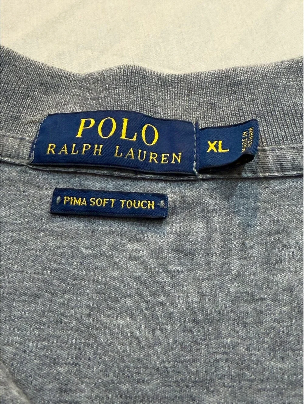 Polo Ralph Lauren Polo Shirt Mens XL Gray Pima Soft Touch Cotton Pony Golf